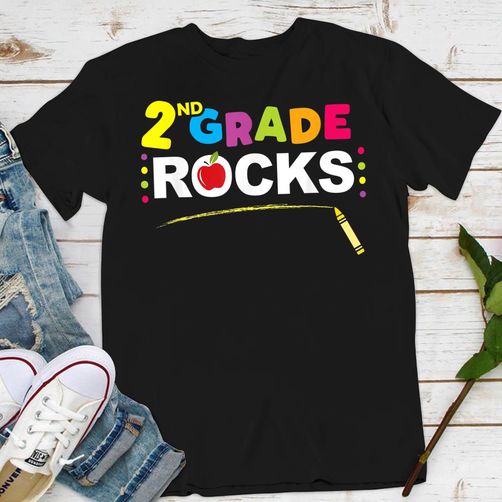2nd Grade Rocks T Shirt Second Student Teacher Apparel