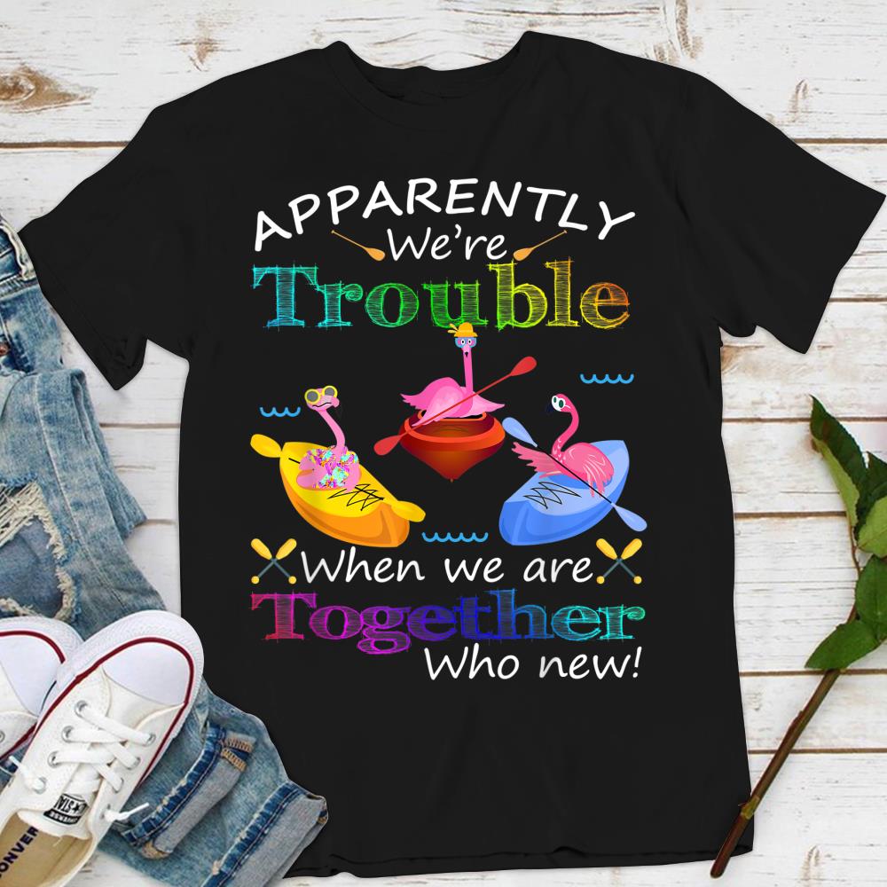 Apparently were trouble when we are together Kayak Flamingo T-Shirt
