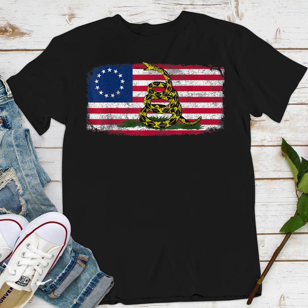 Betsy Ross Flag Dont Tread Patriot On Me T-Shirt