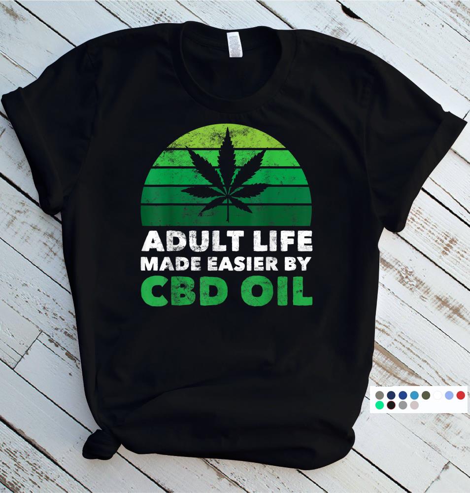 CBD Quote Retro Gift For Men Women Hemp Oil Funny Marijuana T-Shirt