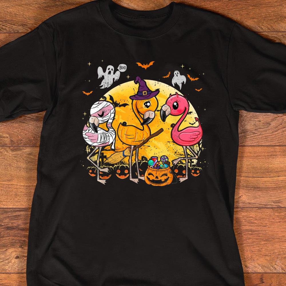 flamingo halloween shirt