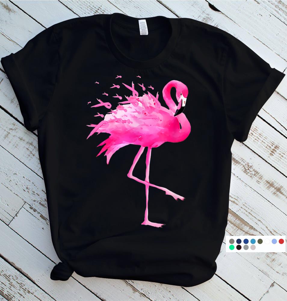 Flamingo breast cancer awareness T-Shirt