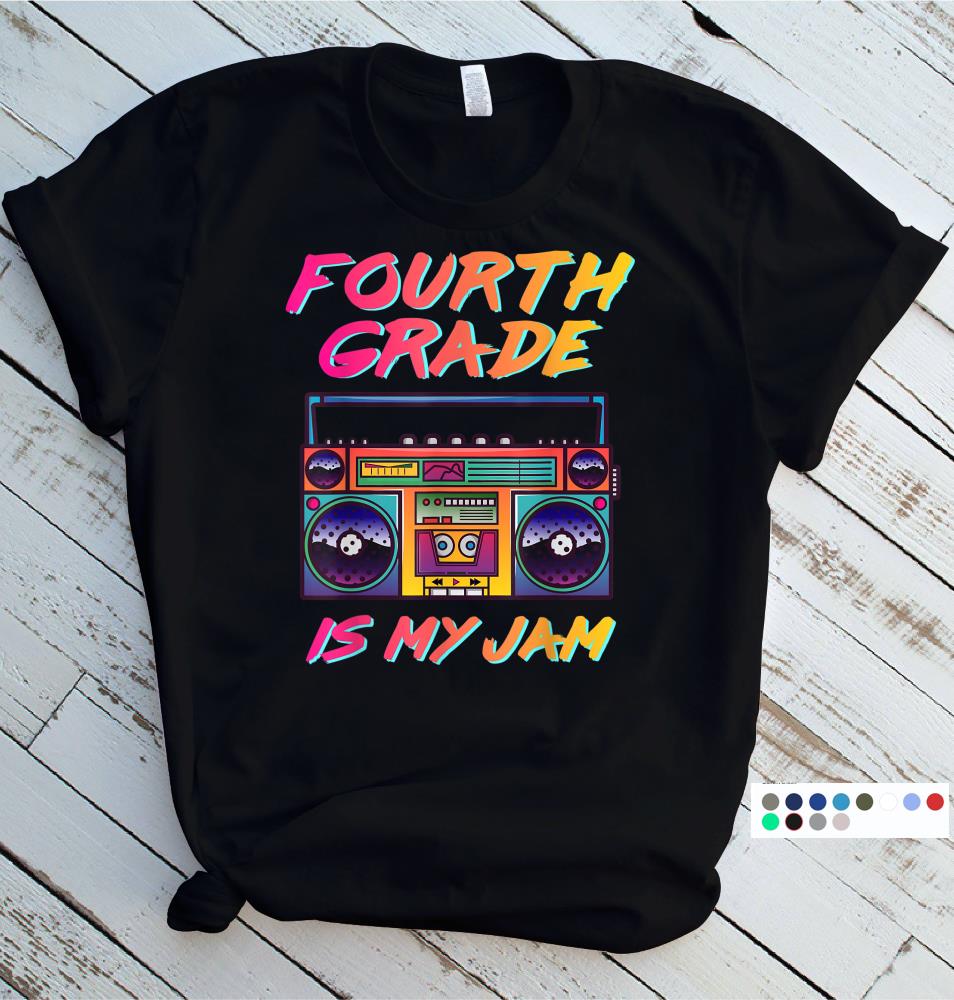 Fourth Grade Teacher Retro 80s 90s Back To School T-Shirt