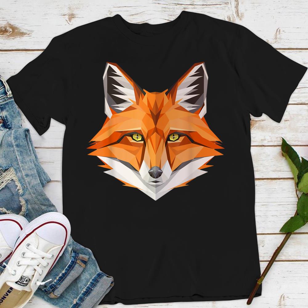 Fox low poly design, Triangle illustration tee shirt