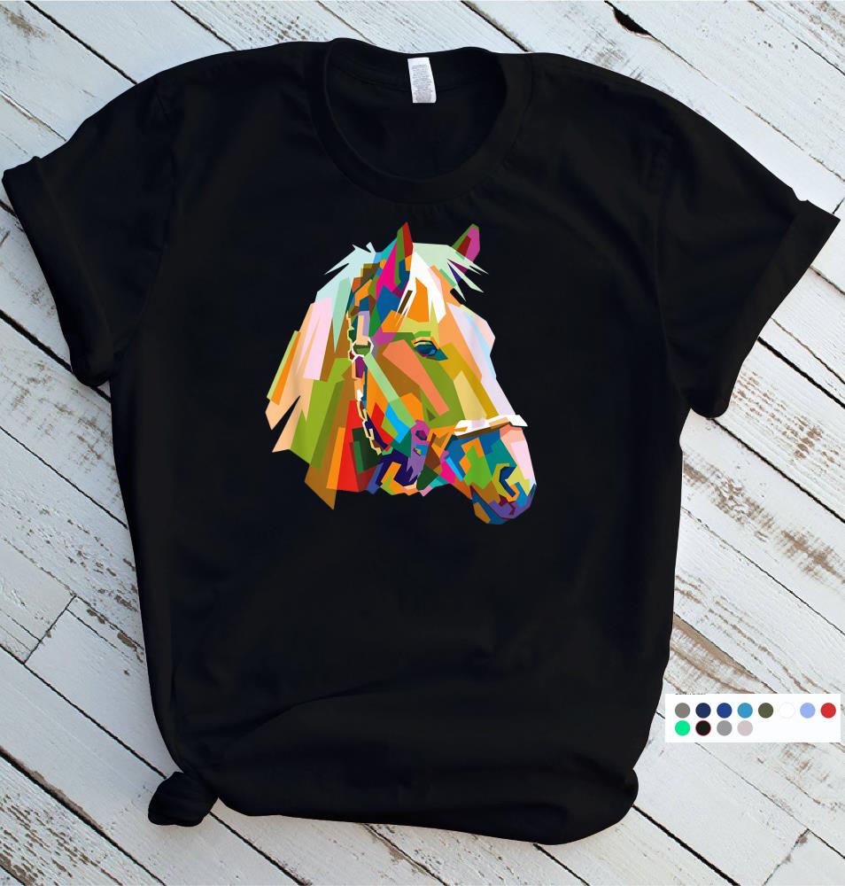 Geometric Horse Head illustration T-shirt design