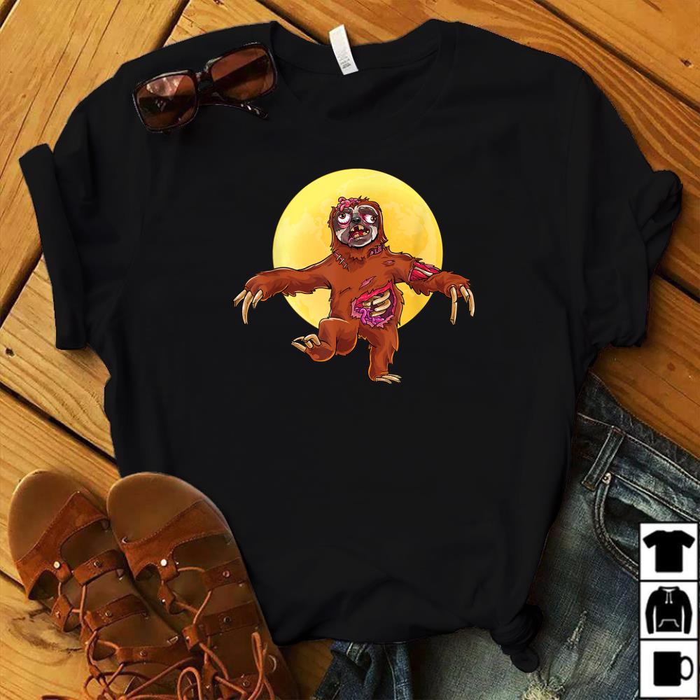 Halloween Funny Sloth Zombie Graphic Costume Gift T-Shirt