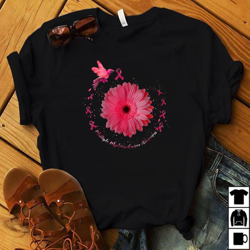 Hummingbird Sunflower Multiple Myeloma Cancer Awareness T-Shirt