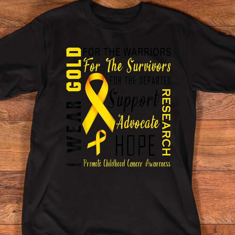 I Wear Yellow For The Warriors Childhood Cancer Awareness T-Shirt