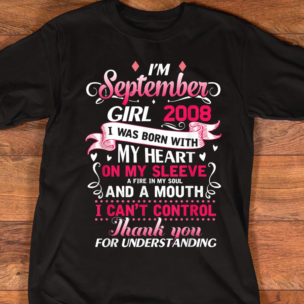Im September Girl 2008 Tee 11th Birthday Gifts 11 Years Old T-Shirt