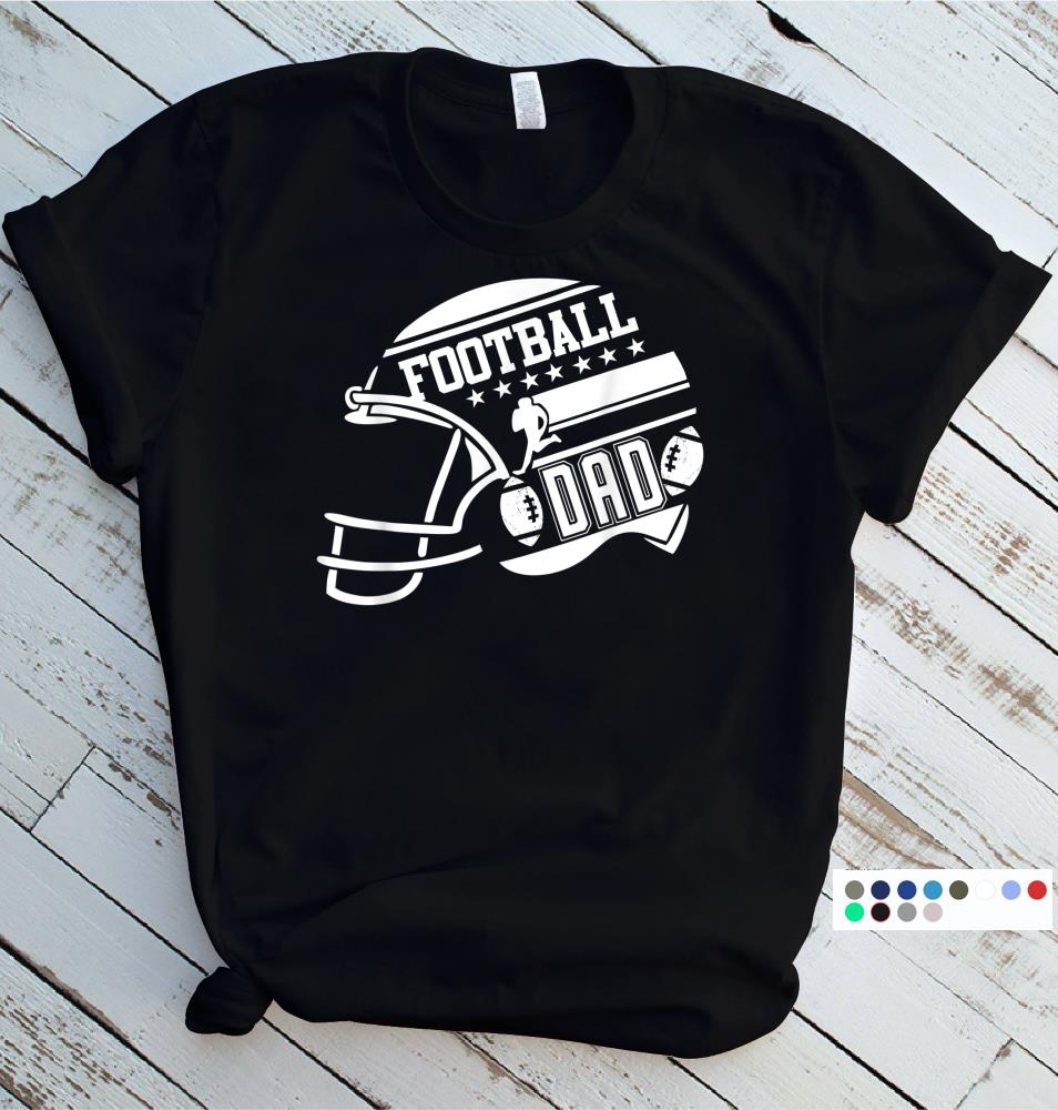 Mens Football Dad Helmet For Men Proud Fathers Day College Season T-Shirt