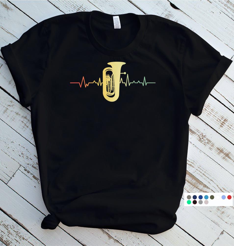 Retro Tuba Player Tubist Euphonium Brass Instruments Gift T-Shirt