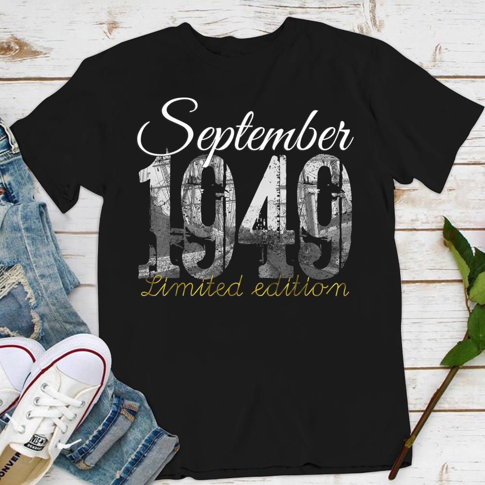 September 1949 Tee 70 Year Old Shirt 1949 70th Birthday Gift T-Shirt