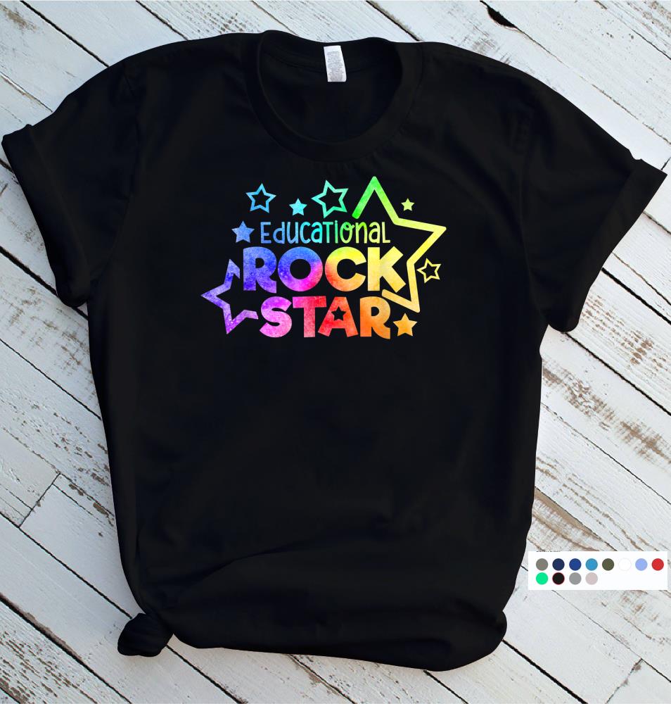 Teacher EDUCATIONAL ROCKSTAR Love Teaching Inspire Student T-Shirt