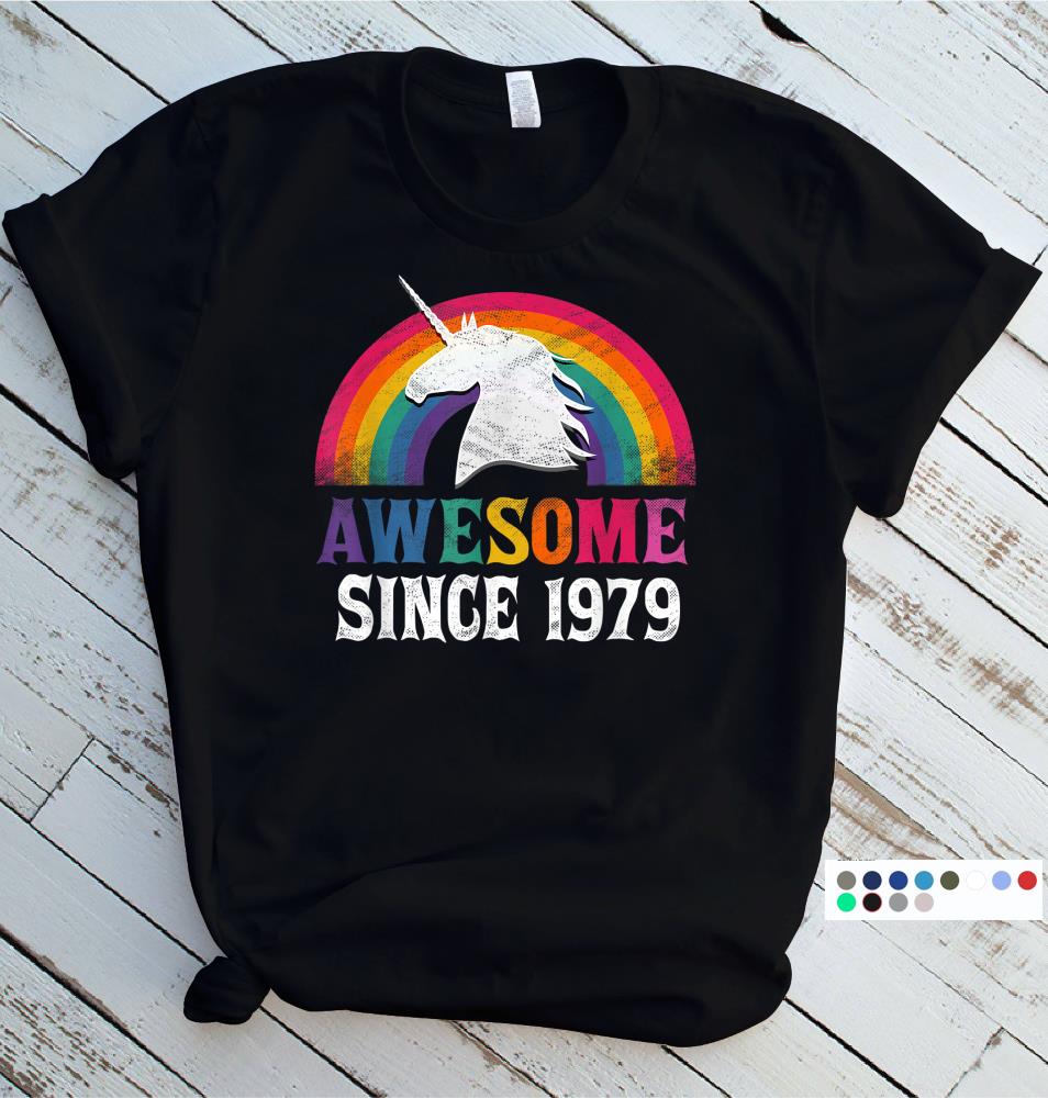 Unicorn Awesome since 79 40th birthday Shirt Gift