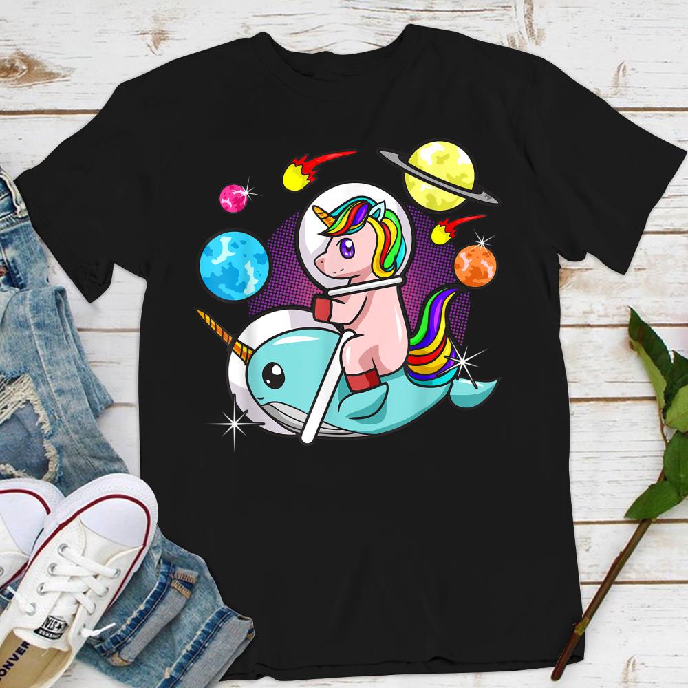 Unicorn Narwhal Space Astronaut Science Funny Humor Gift T-Shirt
