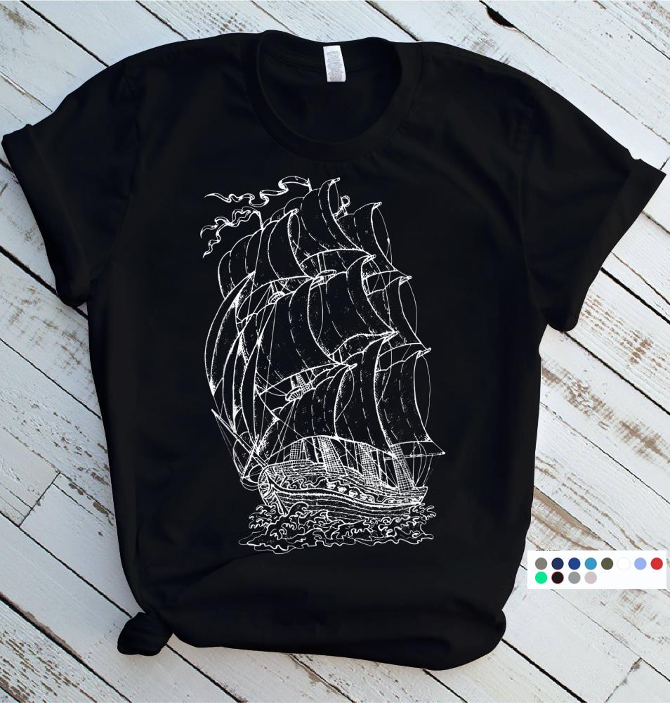 Vintage Retro Pirate Ship Captain T-Shirt