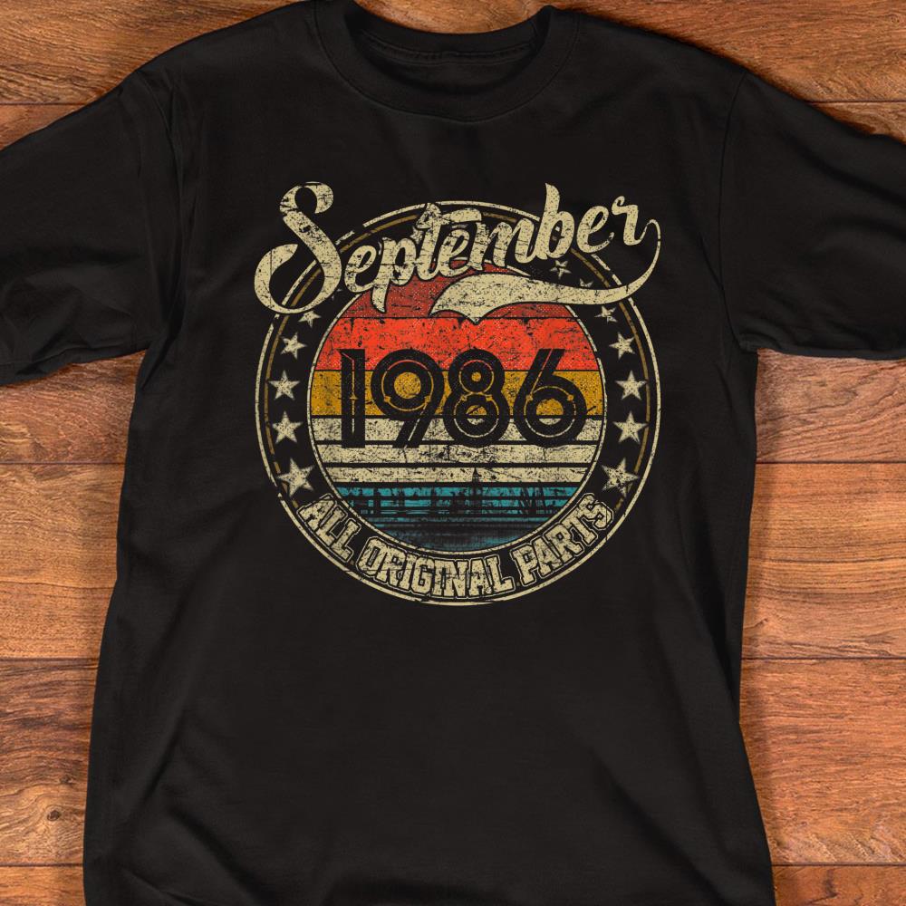 Vintage September 1986 Shirt 33 Years Old 1986 Birthday Gift T-Shirt