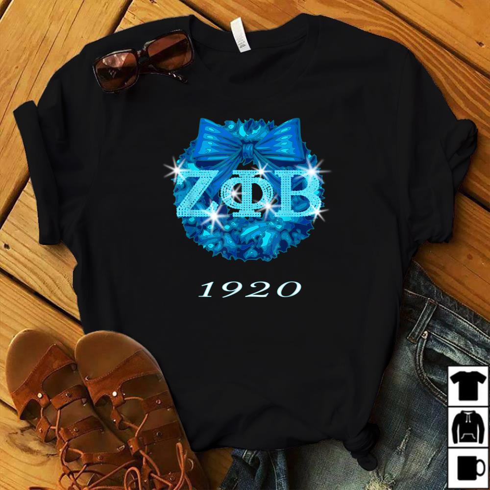 Zeta Blue Phi Beta Wreath Sorority Tshirt Women