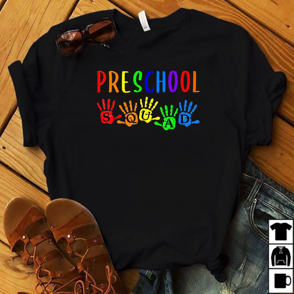 Back To School Preschool Teacher Squad Handprints T-Shirt