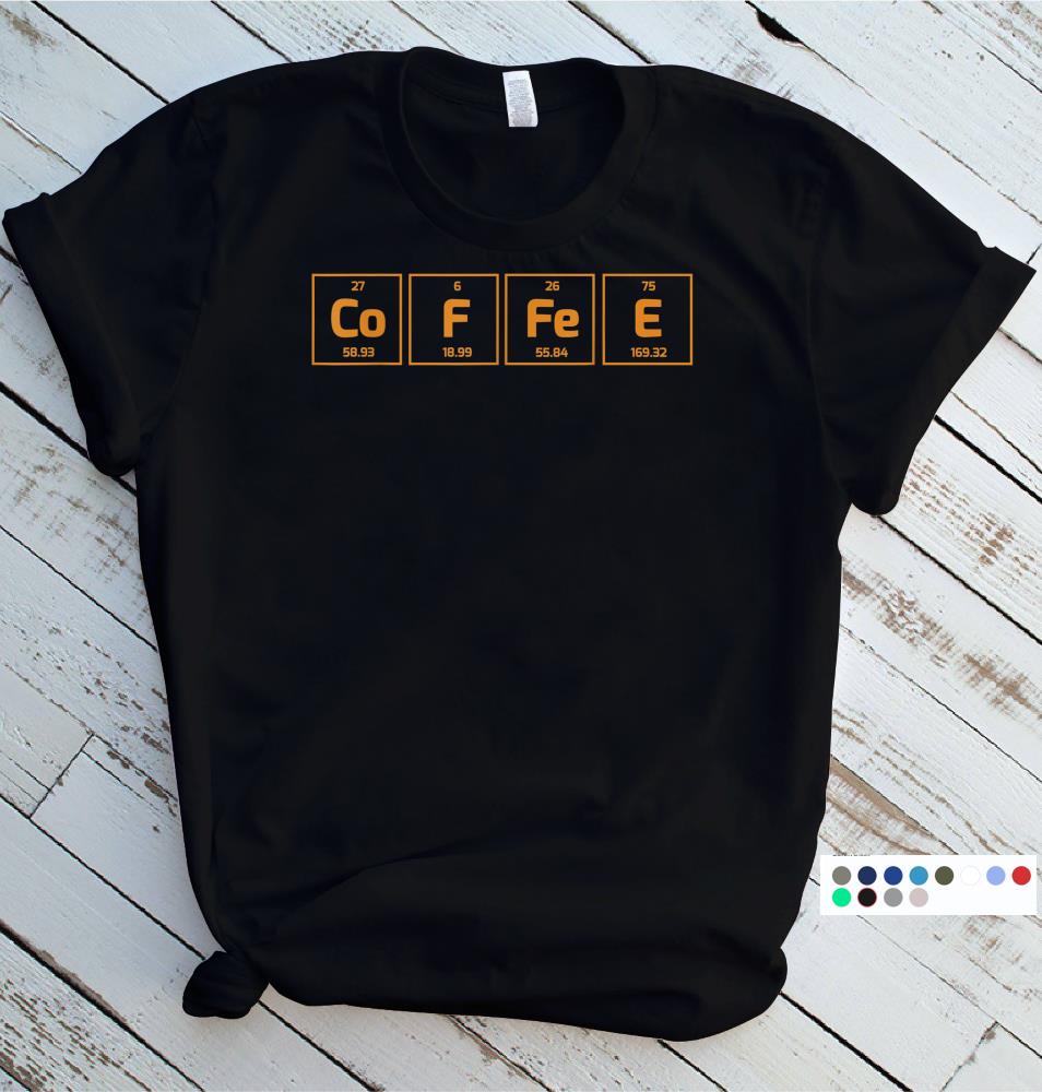 Coffee Science Element T-Shirt - Periodic Table Of Coffee