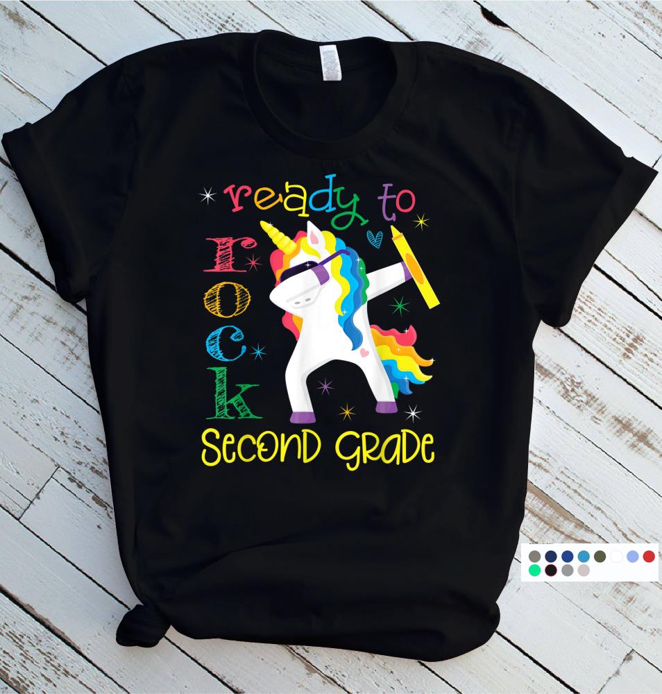 Dabbing Ready To Rock 2nd Grade Unicorn Back To School T-Shirt