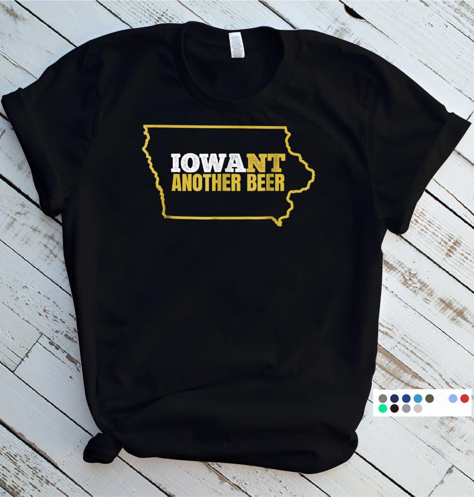 Funny Iowa Beer Shirt-Distressed Iowa State Map T Shirt