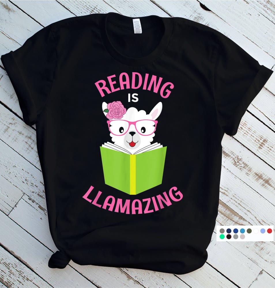 Funny llama Reading Librarian Read T-Shirt Gift for Readers