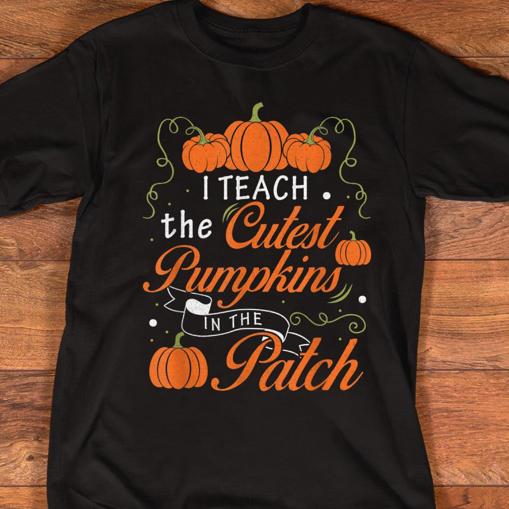 Halloween Costume Teacher Tee I Teach Pumpkins In The Patch T-Shirt
