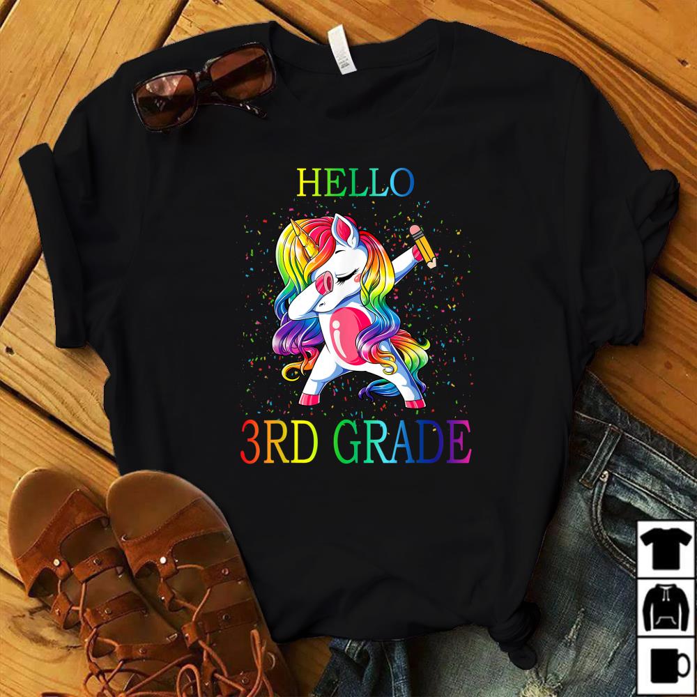 Hello 3rd Grade Teacher Unicorn T-Shirt 1st Day of School