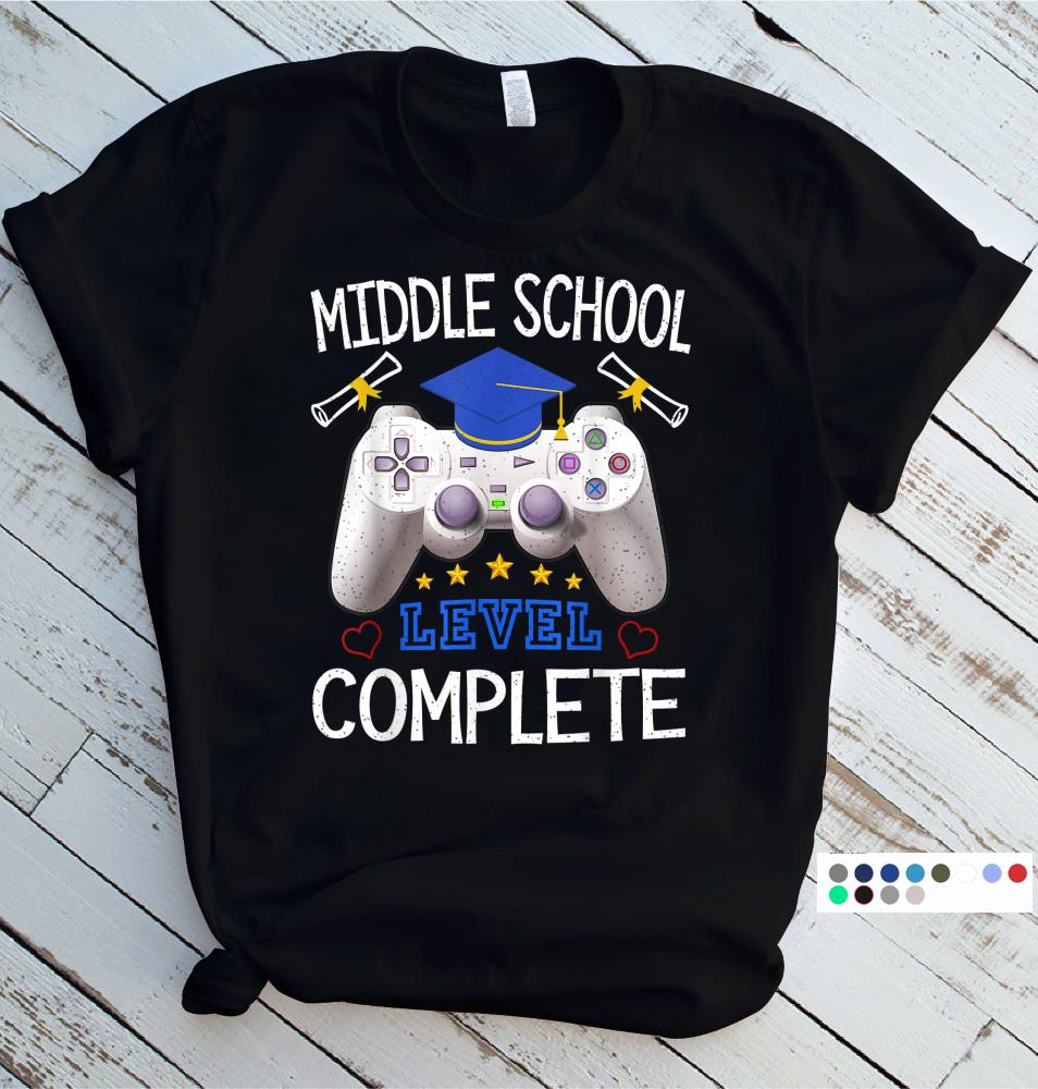 Middle School Level Complete Video Gamer Gift Tshirt Student Size S 5xl mutee Net Shirts Shop Funny T Shirts Make Your Own Custom T Shirts