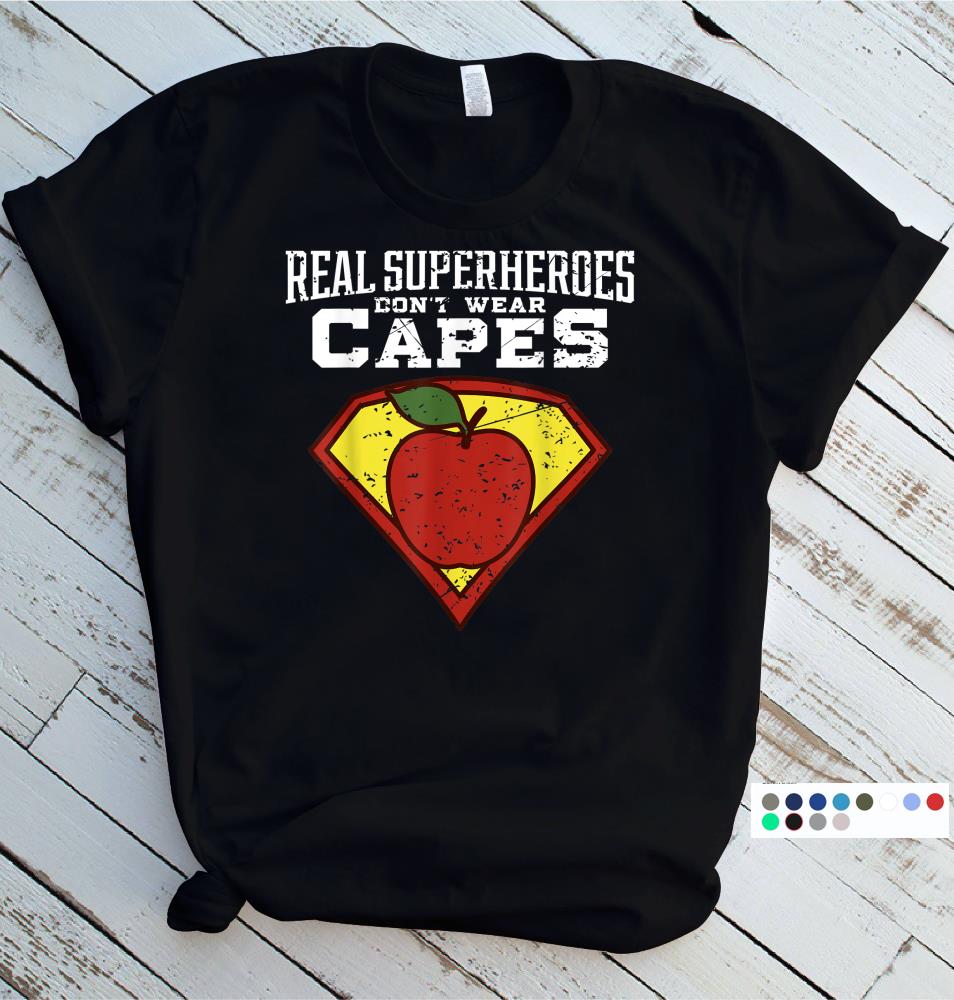 super teacher shirt with cape