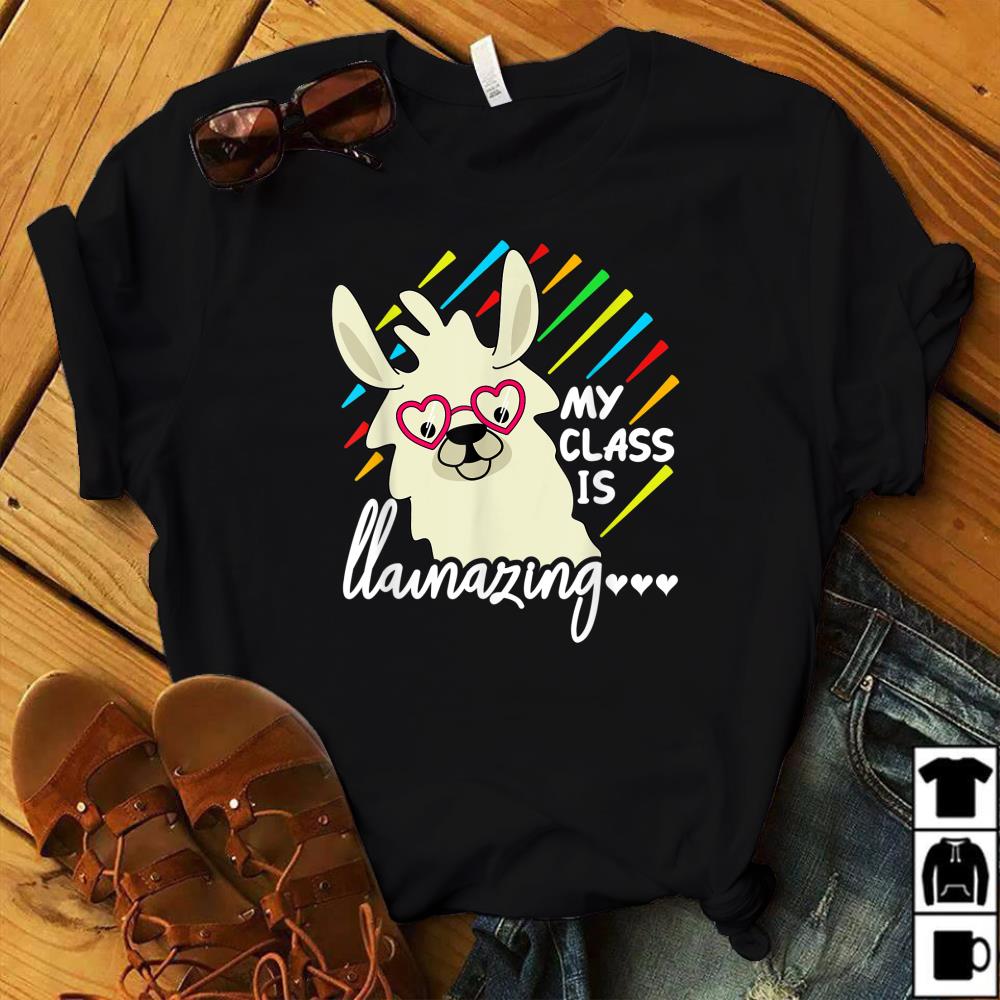 Teacher Llama Drama Funny T Shirt My Class is Llamazing tees