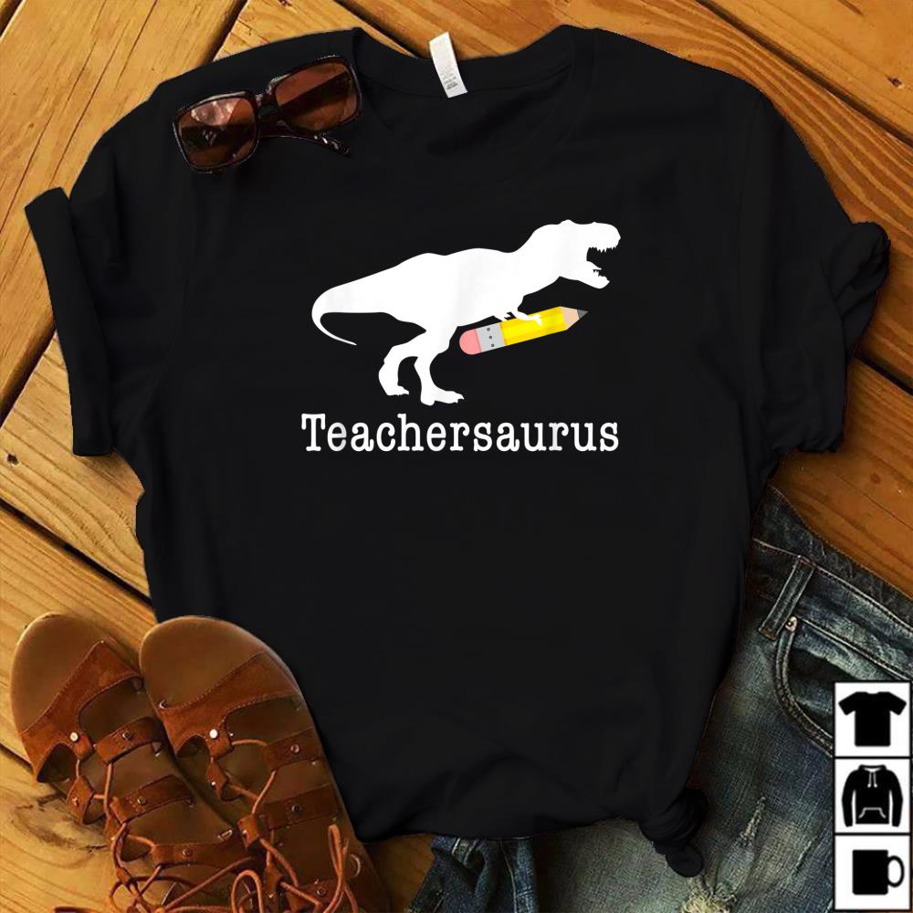 Teachersaurus Shirt Funny Cute Dinosaur Teacher School Gift