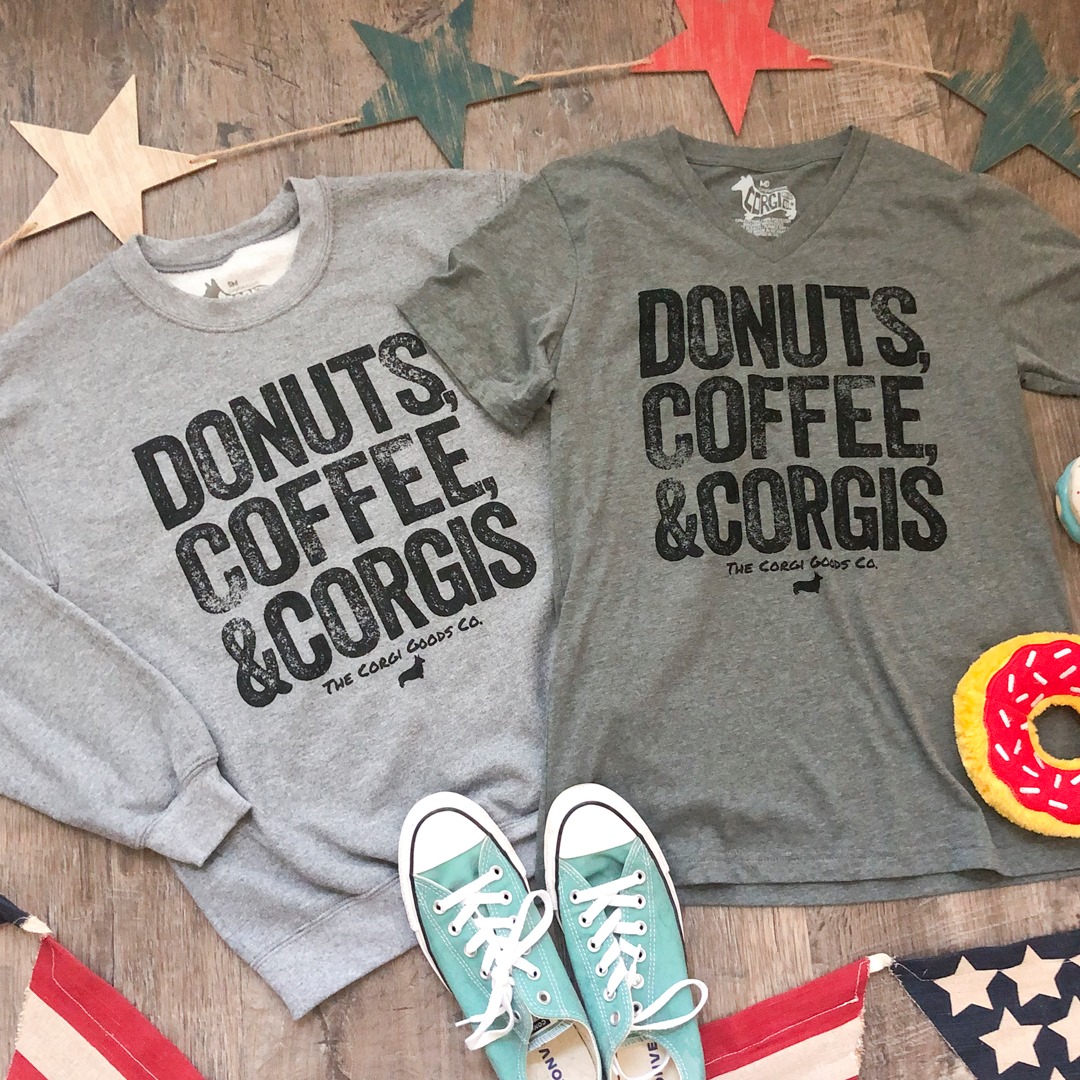 donuts coffee corgis