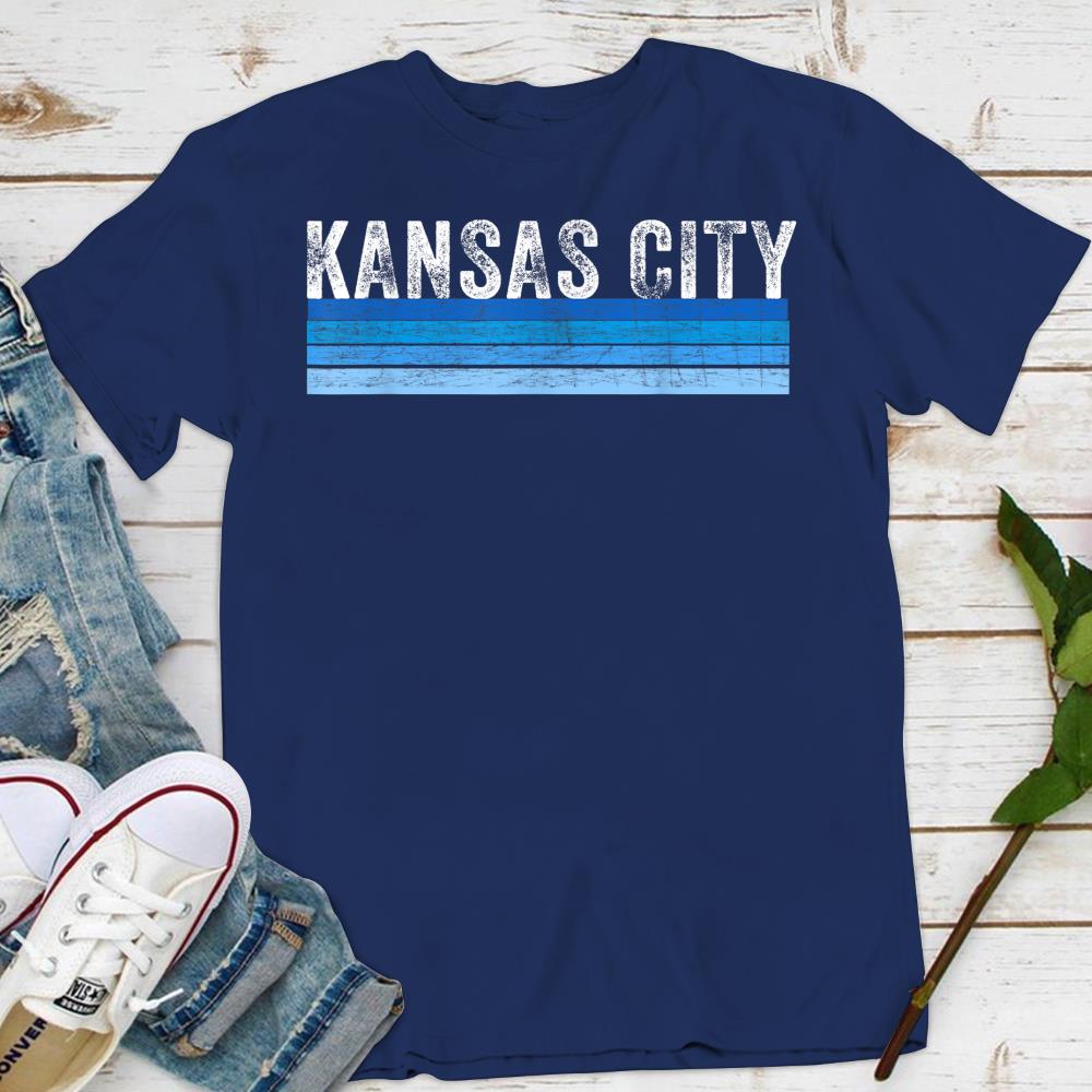 KC Kansas City Baby Blue Royal Blue Retro Stripes Vintage Sweatshirt