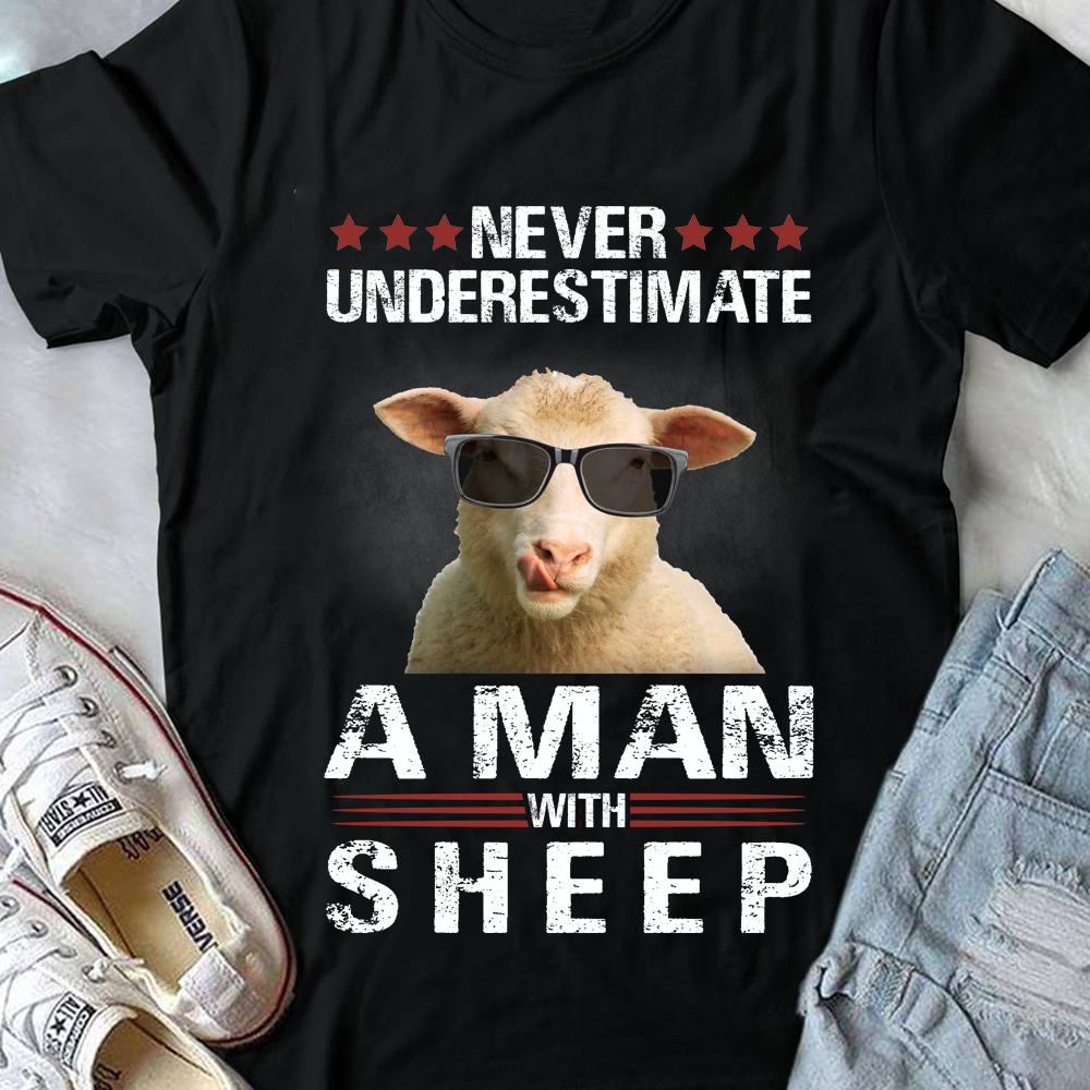 never underestimate a man with sheep