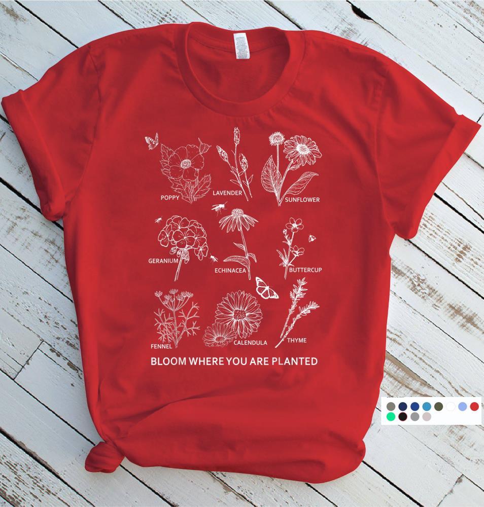Bloom Where You Are Planted Botanican Flower Gift T-Shirt Vintage Men Gift Tee