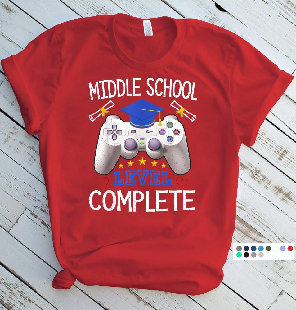 Middle School Level Complete Video Gamer Gift Tshirt Student Size S 5xl mutee Net Shirts Shop Funny T Shirts Make Your Own Custom T Shirts