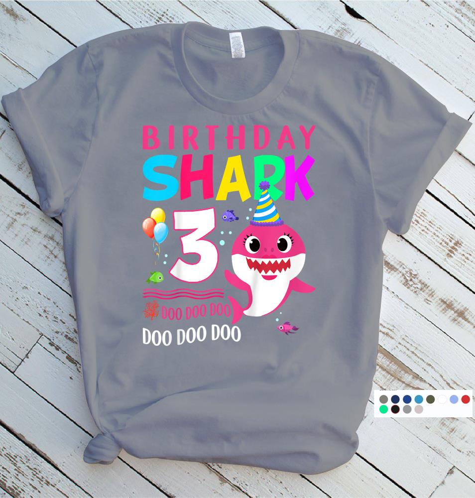 Kids Baby Shark 3 Years Old 3rd Birthday Doo Doo T Shirt Size S 5xl mutee Net Shirts Shop Funny T Shirts Make Your Own Custom T Shirts