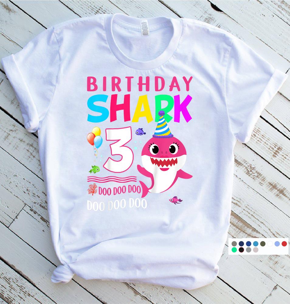 Kids Baby Shark 3 Years Old 3rd Birthday Doo Doo T Shirt Size S 5xl mutee Net Shirts Shop Funny T Shirts Make Your Own Custom T Shirts