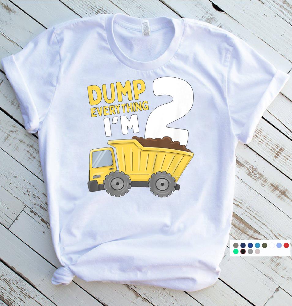 Kids Construction Truck 2nd Birthday T Shirt Boy 2 Year Old Gift T Shirt Size S 5xl Aamutee Net Shirts Shop Funny T Shirts Make Your Own Custom T Shirts