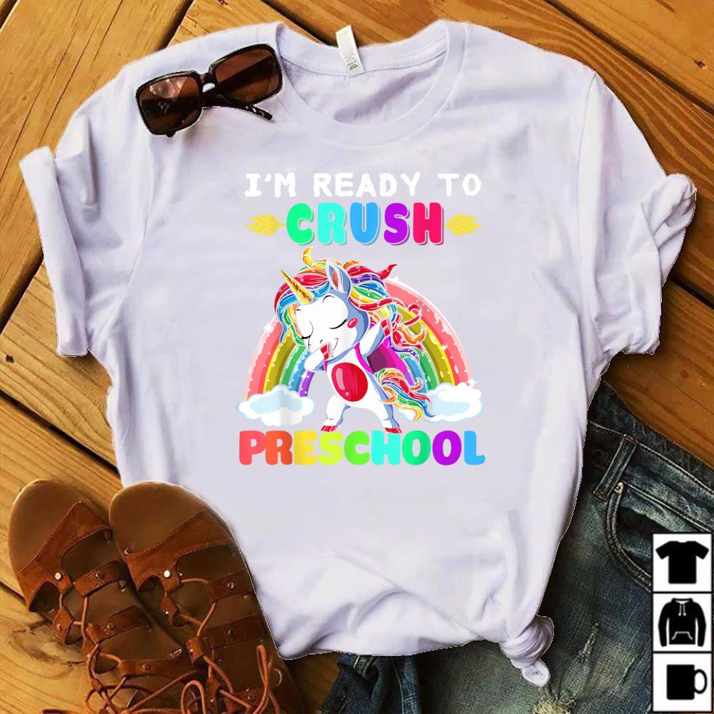Ready To Rock Preschool Dabbing Unicorn Back To School Girls T-Shirt  Funny Preschool Dabbing Unicorn T-Shirt